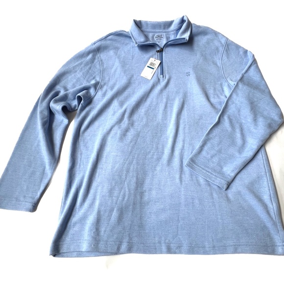 IZOD Saltwater Shirt Top Size XL Long Sleeve 1/4 Zip Pullover Pale Blue New NWT - Picture 3 of 9